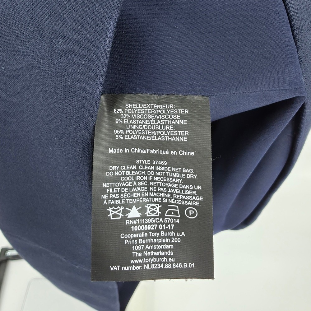 Tory Burch Navy Blue Sleeveless Button Front Shift Dress 6 37469 Nautical Mod - Picture 6 of 7
